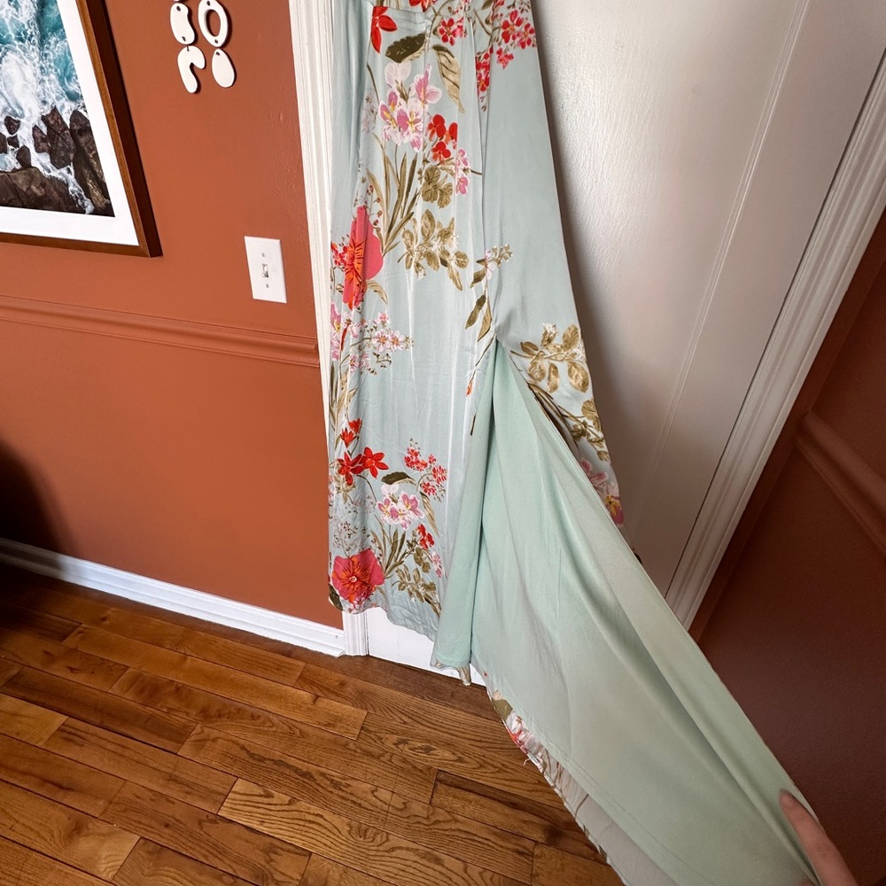 Lulus Still the One Sage Green Floral Print Satin Maxi Dress - Picture 11 of 12